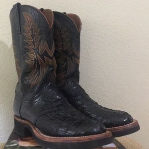 Men’s Lucchese Crocodile Black Boots Size 10